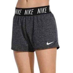 Nike Kids’ Girl's Dri-Fit Trophy Shorts in Grey / Black Size Youth XL